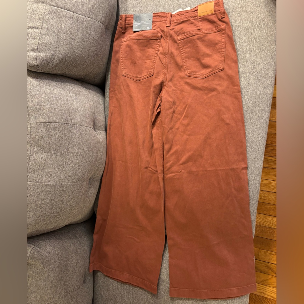 American Eagle Outfitters Rust Ultra Wide Leg Pants - Picture 4 of 5